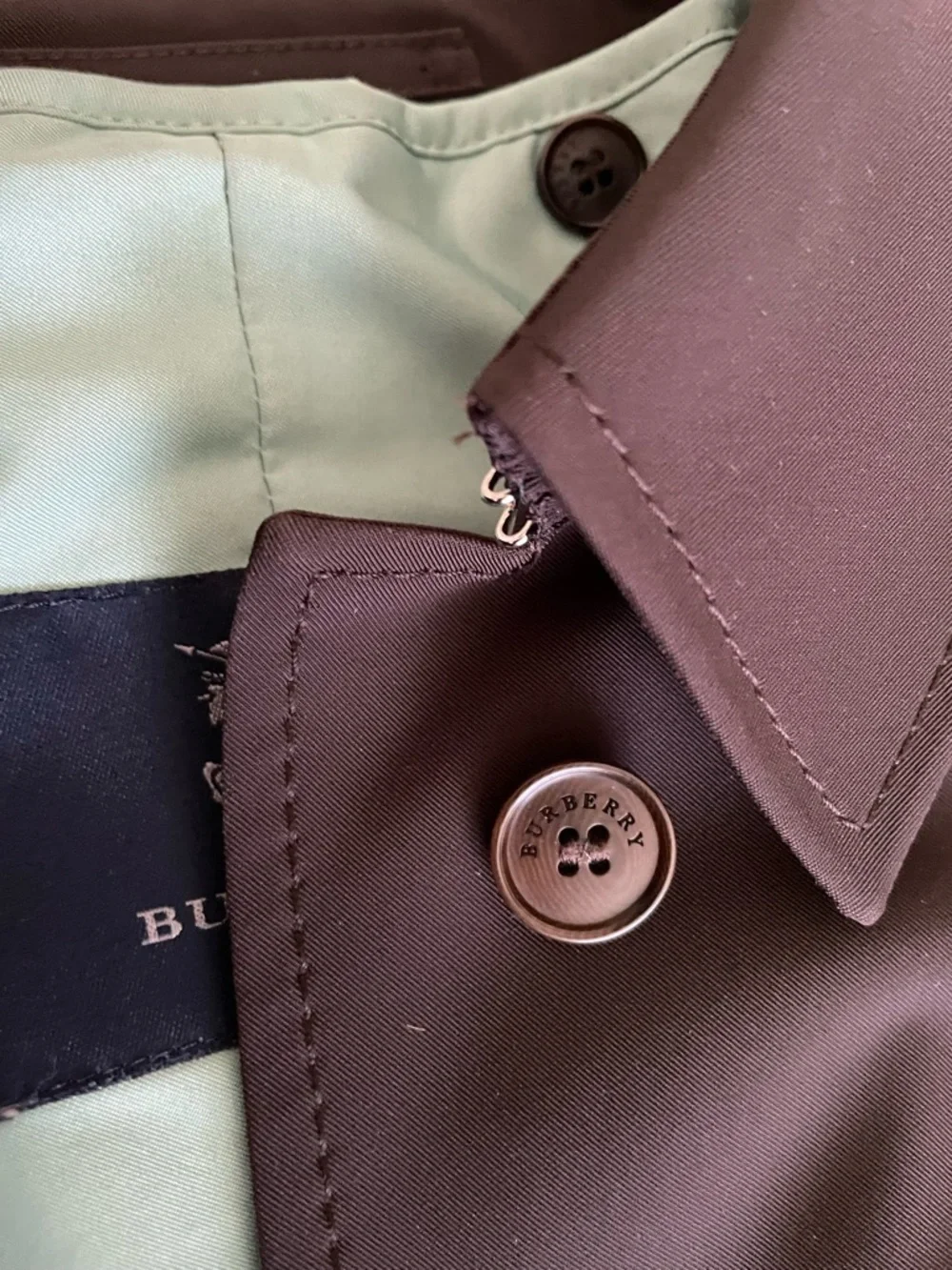 Burberry London Dark Brown Single-Breasted Car Coat - Picture 4 of 14